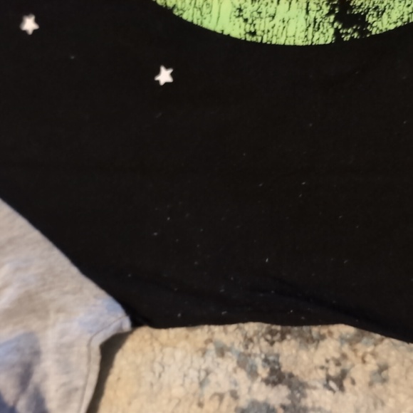 Peanuts Halloween Raglan T-shirt Snoopy Dracula Woodstock Witch Full Moon Large - Picture 5 of 7